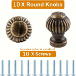 10/20 tk Mini Vintage laterna nupud, l&auml;bim&otilde;&otilde;t 0,55 tolli mininupud ehtekarpidele Antiik-pronksist kapinupud koos kinnituskruvidega 10pcs-With screws