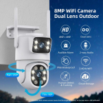 4K valveskaamerad WiFi v&auml;listingimustes veekindel traadita turvakaamera kahekordse objektiiviga turvakaitse IP-kaamera AI j&auml;lgimine ICsee 6MP NO CARD EU