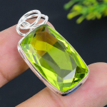 Peridot Gemstone Handmade 925 Sterling Silver Jewelry Pendant 1.77 a8t73