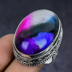 Rainbow Solar Quartz Gemstone 925 Sterling Silver gift Jewelry Ring Size 8 Q7q22