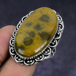Ocean Jasper Gemstone 925 Sterling Silver gift Jewelry Ring Size 10.5 g3J17