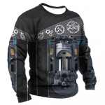 Meeste T-s&auml;rk Retro T-s&auml;rk Suveriided isikup&auml;rastatud nimi Mehaanik mehaanik 3D printimine spordis&auml;rk pikkade varrukatega S