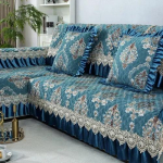 Four Seasons universaalne suur seelik-diivani kate Euroopa stiilis libisemiskindel diivanmatt Luksuslik elutuba pitsist padi diivanr&auml;tik 70x90x18cm