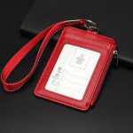 T&otilde;mblukuga mitme kaardipesa bussi metroo juurdep&auml;&auml;sukontrolli ID-kaardi hoidja kaitse&uuml;mbrised PU-nahast randmepael l&uuml;hike n&ouml;&ouml;r vutlar punane