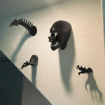 Hiiglaslik Xenomorph Head - Xenomoprh seinakunst - Alien Xenomoprh - Xenomorph mask- Facehugger mask - k&auml;ter&auml;tikuivati ​​konksud One Size