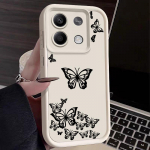 Fashion Butterfly telefonikesta Xiaomi 13T 11T Pro Poco F6 Pro X6 M6 X5 Pro Redmi Note 13 12 11 10 Pro Max p&otilde;rutuskindel pehme matt silikoonist korpuse kate Xiaomi 13T / 13T Pro must