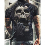 Muay Thai T-s&auml;rk Kick Boxing 3D Print Skull Horror Gothic Graphic Mehed Naiste Unisex l&uuml;hikeste varrukatega &Uuml;markaelus MMA Mix Martial Art T&auml;navar&otilde;ivad vabaajar&otilde;ivad 2XS