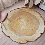 3D prinditud &uuml;mmargune vaip moodsasse elutuppa, P&otilde;hjamaade stiilis ala vaip, Tooli alusmatt, Puidus&uuml;&uuml;de aastaringid, Voodi&auml;&auml;rne vaiba kaunistus 120CM*120CM