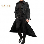 Meeste mantli rev, pikkade varrukatega &uuml;hev&auml;rviline tuulejakk, kaherealine pika stiiliga v&auml;lisriided &auml;ritegevuseks M must