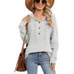 HNXC naistemood vabaaja &uuml;hev&auml;rvilise tr&uuml;kiga pikkade varrukatega kapuutsiga pusad ja kampsunid S hall
