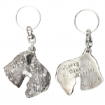 Kerry Blue Terrier, Irish Blue Terrier - Silver-plated pendant with a dog in a decorative box, handbag decoration, backpack pendant by Art-Dog brand