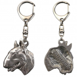 Bull Terrier, Bully II - Silver-plated key ring with a dog in a gift box, handbag decoration, backpack pendant by Art-Dog brand