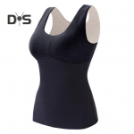 Naiste s&uuml;gistalvine termovest paksendatud pl&uuml;&uuml;sist varrukateta V-kaelusega k&otilde;rge elastsusega, &otilde;hukese sobivusega polsterdatud pullover Pehme traadita, elastse p&otilde;hjaga aluspesu XL