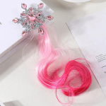 Gradient Snowflake Parukas Juukseklambrid T&uuml;drukutele Armsad Printsessi Juuksen&otilde;elad Anime Elsa Snowflake Hairgrip Barrettes Juukseaksessuaarid roosa