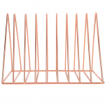 Kolmnurkne metallist raamaturiiul Kuldne Laua raamatute ja failide hoiuriiul Laua raamaturiiul