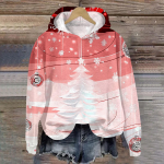 Naiste mood vabaaja pikkade varrukatega j&otilde;ulutr&uuml;kiga kapuutsiga kampsun XXXL roosa