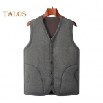 Meeste talvevest mantel V-kaelusega varrukateta &uuml;herealine vest, &uuml;hev&auml;rviline paksendatud sametvoodriga &uuml;laosa XL helehall v&auml;rv