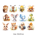 12 tk/leht termilise kleebise plaaster V&auml;ikeste loomade komplekt Termopress Vin&uuml;&uuml;l Lastele Beebi kapuutsid Topid Pestavad isetehtud triigitavad &uuml;lekanded