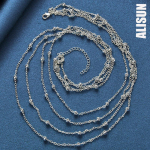 925 h&otilde;bedast mitme ketiga helmestega kaelakee Moodsad pulmaehted 45cm