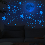 5x Glow in The Dark Wall Stickers Stars Moon Dot Gift Adhesion Living Room