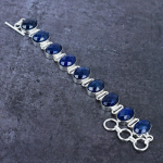 Burmise Sapphire(Simuleeritud) Kivikestega k&auml;sitsi valmistatud 925 sterlingh&otilde;bedast k&auml;ev&otilde;ru 7-8 G4j59