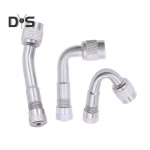 Messingist rehvi ventiili pikenduskomplekt, 45/90/135 kraadi painutatud adapterikomplekt auto mootorratta t&otilde;ukeratta t&auml;ispuhutavale d&uuml;&uuml;si pikendusele koos klapis&uuml;damiku kummiga h&otilde;be