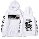 Tokyo Ghoul Anime kapuutsid Ken Kaneki Graafilise tr&uuml;kiga kapuutsid Meeste vabaaja t&auml;navahiphop pulloverid lahtised kapuutsid XXXXL valge