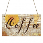 Esiukse silt, sile serv, peen mustriga kaelapael, disain, rippvaba, kergesti deformeeruv rippuv kohvipulk B