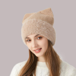 Naiste talvekassi k&otilde;rvad, paksud k&otilde;rvakaitsed, silmkoeline m&uuml;ts, &uuml;hev&auml;rviline villane m&uuml;ts, varrukas, kork Skullies, nokam&uuml;ts khaki