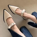 Terava ninaga naiste kingad madala kontsaga pumbad disainerkinnisega moekingad trend s&uuml;gis uus kleidipidu mujer zapatos 40