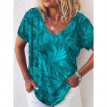 Abstract Maalimine T-s&auml;rk muster Graffiti Print V-kaelusega Basic Top Naiste s&auml;rk Lahti moodsad naiste T-s&auml;rgid M