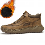 Meeste suure suurusega k&auml;sitsi valmistatud l&otilde;hestatud nahast saapad Meeste jalan&otilde;ud Mugavad poolsaapad meeste vabaajajalatsite jaoks 38 hall