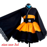 Kohandatud Naruto Shippuden Uzumaki Naruto Naiste Lolita Kimono Kleit Parukas Anime Cosplay Kost&uuml;&uuml;m Naister&otilde;ivad S oranž
