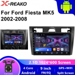 For Ford Fiesta Mk VI 5 Mk5 2002-2008 Android 13 autoraadio Multimeedia GPS 2 Din DVD Carplay Navigation Player Stereo 4 core 1GB+32GB carplay