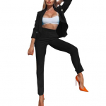 2 tk/komplekt Lady pidulik mantlip&uuml;kste komplekt, pikkade varrukatega &uuml;hev&auml;rviline kardigan keskosa S must