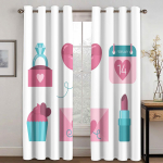 3D Loomingulised Kardinad &Scaron;okolaad Lilled Kingitused Armastuskiri S&otilde;rmused Armastus S&uuml;damed 2 Paneeli Elutuba R&otilde;du Akna Kaunistus Kardinad 50W130H(CM)X2PCS&Grommet Top
