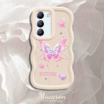 V&auml;rvitud muster Big Wave Edge pehme silikoon materjal Macaron telefoni &uuml;mbris p&otilde;rutuskindel kaitsev kummist korpus OnePlus Vivo Motorola Moto jaoks Vivo Y18I roosa