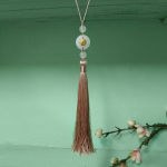 Kaunid tutid Traditsiooniline Imitatsioon Jade V&auml;rvilised pol&uuml;estertutid Kodukaunistus K&auml;sit&ouml;&ouml; Kokkupandav Lehviku Ornament punane