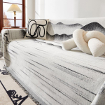 Boho stiilis sametine diivanikate tutikestega, kahepoolne, elutuppa, telkimiseks, piknikuks, suur tekk, vaba aja veetmiseks, l&otilde;&otilde;gastumiseks, rannar&auml;tik 180x130 gray