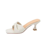 Uued Peep-toe Pl&auml;tud Seksikad K&otilde;rge Kontsaga Naiste Sussid Daamide Elegantne Gladiaator Sandalid Kingad Zapatillas Mujer 35 elevandiluuvalge