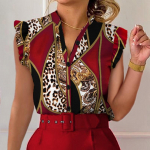 Suvised vabaaja naistemood V-kaelusega l&uuml;hikeste varrukatega pluusid ja s&auml;rgid S