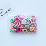 100 tk v&auml;rvilisi nailonist elastseid juuksesidemeid t&uuml;drukutele, hobusesaba kinnitusega kummipaelaga, laste moodsed juukseaksessuaarid