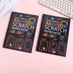 16k Scratch Book Lastele hariv v&auml;rviline kriimustuspaber DIY k&auml;sitsi valmistatud loominguline maalimine kriimustusmaal mitmev&auml;rviline