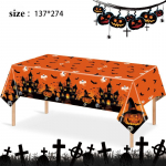 Halloween Decoration Tablecloth Pumpkin Spider Web Bat Plastic Table Cover Festival Party Home Table Decoration Supplies decor