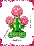 1pc-51 inch huge vertical red rose balloon, pink rose foil balloon, for birthday party, Valentine's Day Other