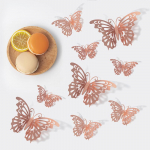12 tk/komplekt 3D &otilde;&otilde;nsa liblikaga seinakleebis Kuldne h&otilde;beroos pulmakaunistus elutuba kodukaunistusega liblikate kleebised