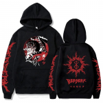 Jaapani Anime kapuuts Uus mood kapuuts Manga Berserk pikkade varrukatega pulloverid Vintage Y2k topid vabaaja Harajuku meeste kampsunid S