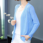 Kardigan &otilde;huke naiste j&auml;&auml;siidist p&auml;ikesekaitsekreemi riided kootud kampsun naiste suveriided sall seelikuga pluss lahtised &otilde;&otilde;nsad riided M sinine