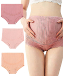 of Maternity high full rasedatele enne ja p&auml;rast s&uuml;nnitust suuruses L [YuHaru] [Set 3] l&uuml;hikesed p&uuml;ksid, talje, k&otilde;ht, naised, s&uuml;nnitus, puuvillased, roosad, roos, &scaron;ampanja, white