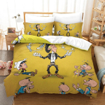 Uus Lucky Luke voodipesukomplekt &Uuml;he-, Twin-, Full-, Queen-, King-suuruses Voodikomplekt T&auml;iskasvanu Laste Magamistoa Tekikotikomplektid 3D Anime Voodilina komplekt EU Double(200x200cm)
